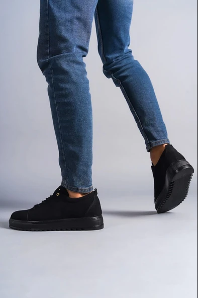 Tb152 Cool Bağcıklı Süet Erkek Günlük Spor Klasik Ayakkabı Sst - Siyah - 3