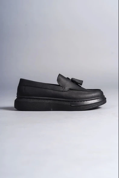 Tb154 Blaze Bağcıksız Püsküllü Cilt Erkek Günlük Spor Klasik Ayakkabı Cst - Siyah - Resim 4