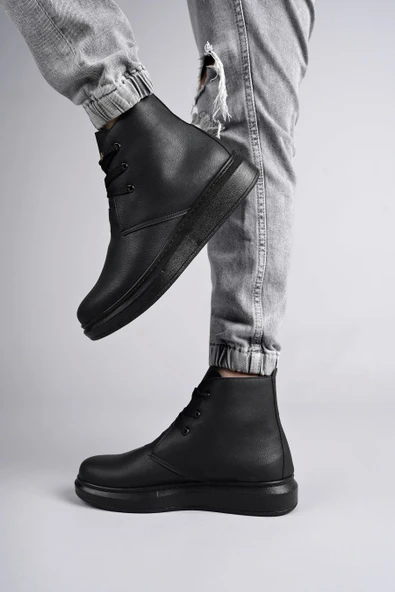 Tb207 Oslo Bağcıklı Cilt Erkek Günlük Spor Bot St - Siyah - 2