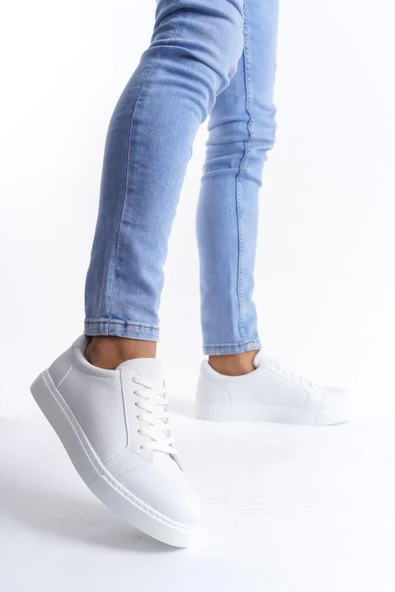 Tb165 Elite Bağcıklı Cilt Erkek Günlük Sneaker Ayakkabı Cbt - Beyaz - 3