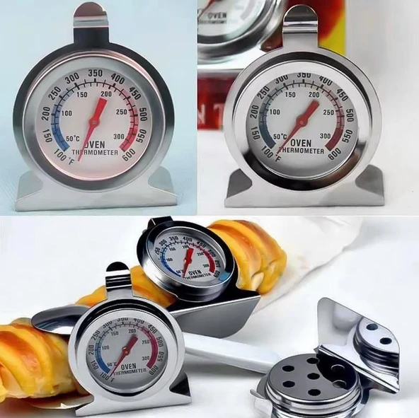 Oven Metal Fırın Termometresi Analog 50-300°C / 100-600°F Paslanmaz - 2
