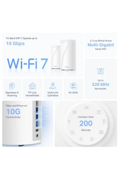 TP-Link Deco BE85 19000 Mbps 1'li Router - 3
