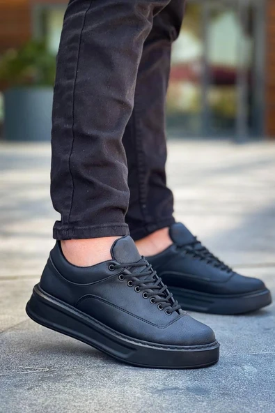Tb-005 Terzi Bey Siyah Cilt Siyah Taban  Bağcıklı  Günlük Erkek  Ayakkabı ürün görseli