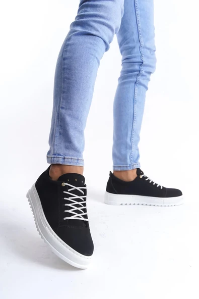 Tb152 Cool Bağcıklı Süet Erkek Günlük Spor Klasik Ayakkabı Sbt - Siyah - Resim 2