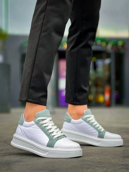 Tb-x46 Terzi Bey Beyaz Bebe Mavi Yüksek Beyaz Taban Günlük Spor Ayakkabı - Resim 4