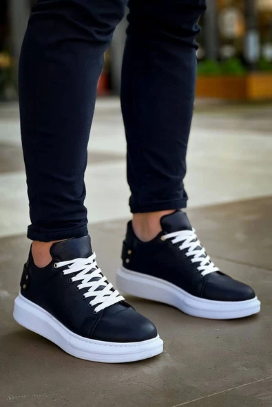 Tb047  Terzi Bey Siyah Cilt Günlük Erkek  Ayakkabı - Resim 3