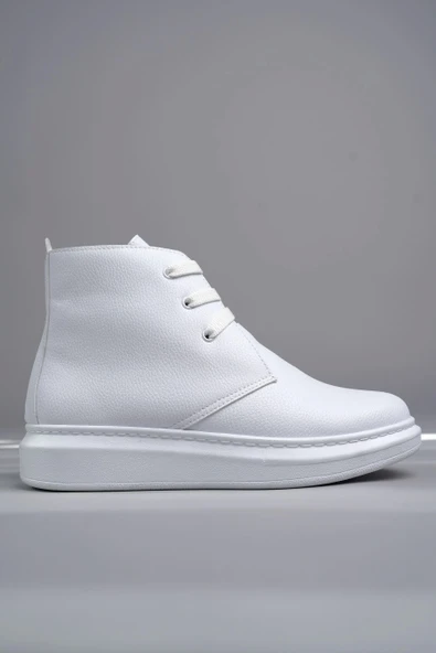 Tb207 Oslo Bağcıklı Cilt Erkek Günlük Spor Bot Bt - Beyaz - 4