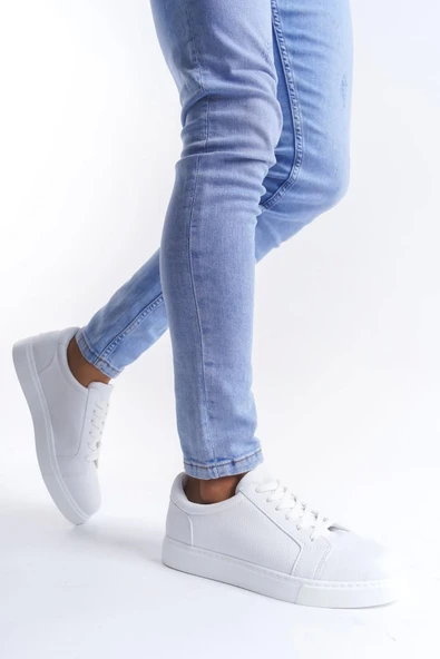 Tb165 Elite Bağcıklı Cilt Erkek Günlük Sneaker Ayakkabı Cbt - Beyaz - 2