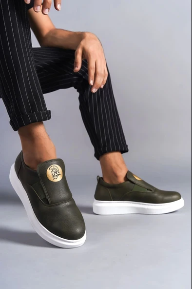 Tb161 Hippo Bağcıksız Cilt Erkek Günlük Sneaker Ayakkabı Cbt - Haki