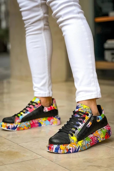 Tb-02  Terzi Bey Bağcıklı Crocodile Siyah Kırmızı Günlük Erkek Ayakkabı - 3