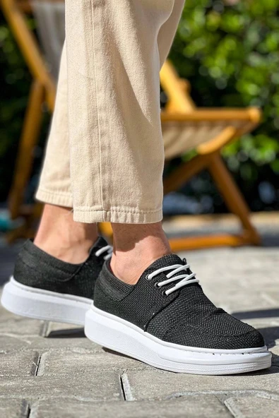 Tb-042  Terzi Bey Bağcıklı Siyah Günlük Erkek Ayakkabı - Resim 4