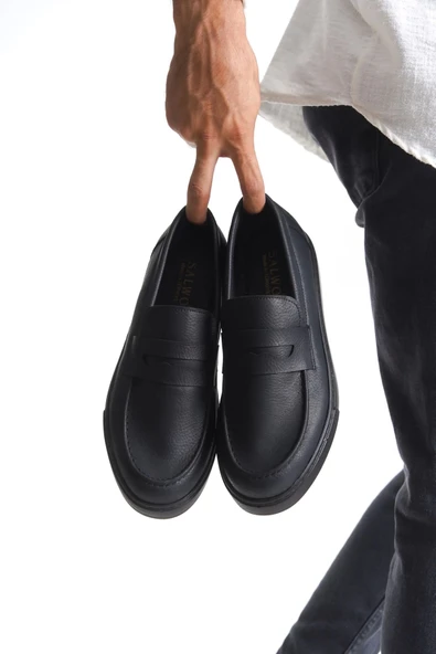 Tb180 Estilo X Bağcıksız Cilt Erkek Günlük Spor Klasik Ayakkabı Cst - Siyah - Resim 4