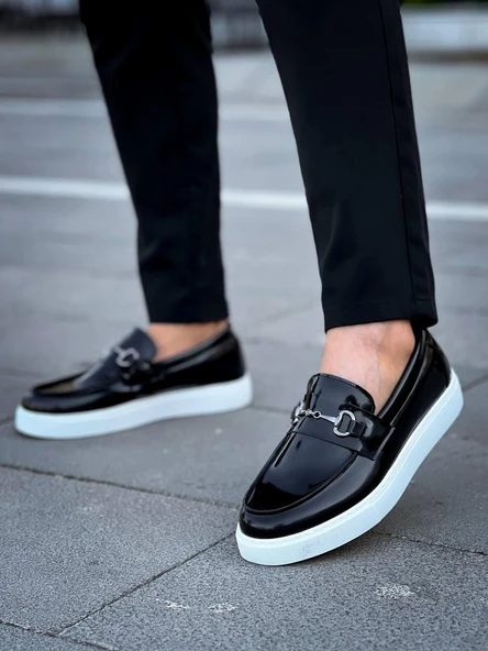 Tb-027  Terzi Bey Bağcıksız Siyah Rugan G Günlük Erkek Ayakkabı - 4