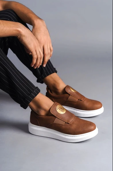 Tb161 Hippo Bağcıksız Cilt Erkek Günlük Sneaker Ayakkabı Cbt - Taba - 2