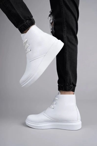 Tb207 Oslo Bağcıklı Cilt Erkek Günlük Spor Bot Bt - Beyaz - 3