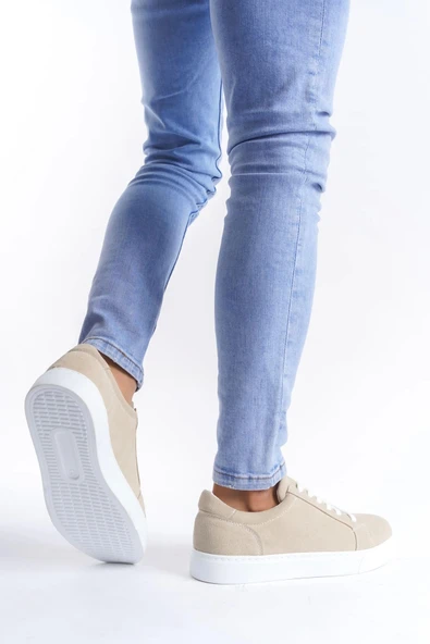 Tb165 Elite Bağcıklı Süet Erkek Günlük Sneaker Ayakkabı Sbt - Krem - 3