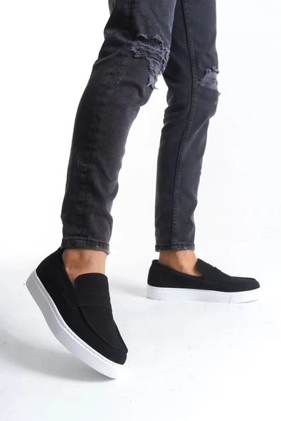 Tb180 Estilo X Bağcıksız Süet Erkek Günlük Spor Klasik Ayakkabı Sbt - Siyah ürün görseli