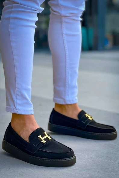 Tb-027  Terzi Bey Bağcıksız Kömür Süet H Günlük Erkek Ayakkabı