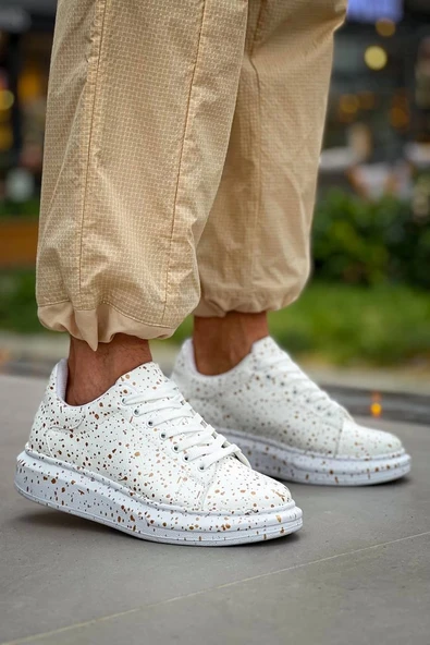 Tb-x500  Terzi Bey Beyaz Gold  Bağcıklı  Günlük Erkek  Ayakkabı - Resim 2