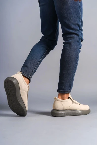 Tb161 Hippo Bağcıksız Süet Erkek Günlük Sneaker Ayakkabı Sgt - Bej - 3