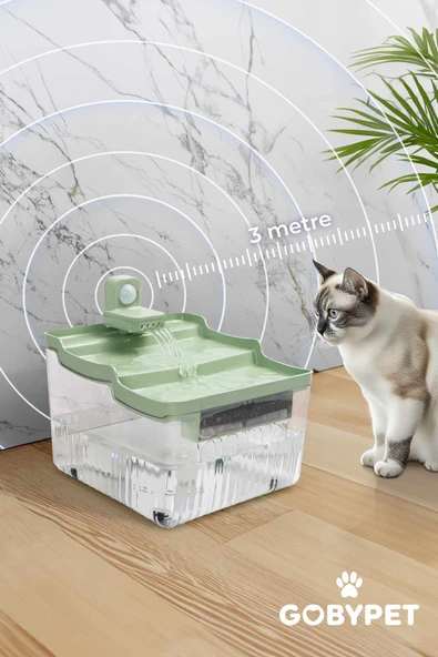Hareket Sensörlü Sessiz Kedi Su Sebili, Sensörlü Kedi Su Pınarı, Kedi ve Köpek Su Sebili - 10