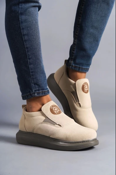 Tb161 Hippo Bağcıksız Süet Erkek Günlük Sneaker Ayakkabı Sgt - Bej