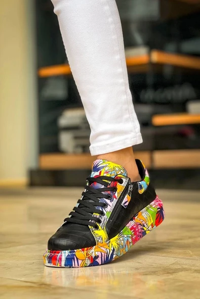 Tb-02 Terzi Bey Bağcıklı Crocodile Siyah Kırmızı Günlük Erkek Ayakkabı - 2