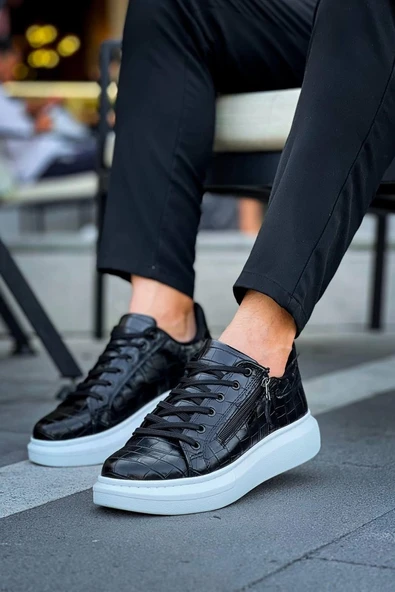 Tb-309 Terzi Bey Siyah Fermuar Ve Bağcıklı Günlük Erkek Ayakkabı