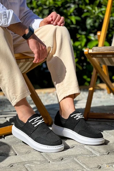 Tb-042  Terzi Bey Bağcıklı Siyah Günlük Erkek Ayakkabı ürün görseli