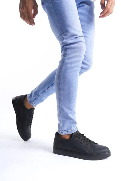 Tb165 Elite Bağcıklı Cilt Erkek Günlük Sneaker Ayakkabı Cst - Siyah - 2