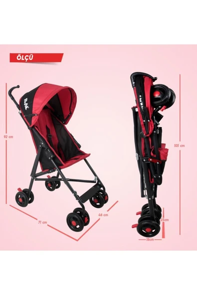Rival  Tokyo Hafif Baston Bebek Arabası Rv108 Gri - 8