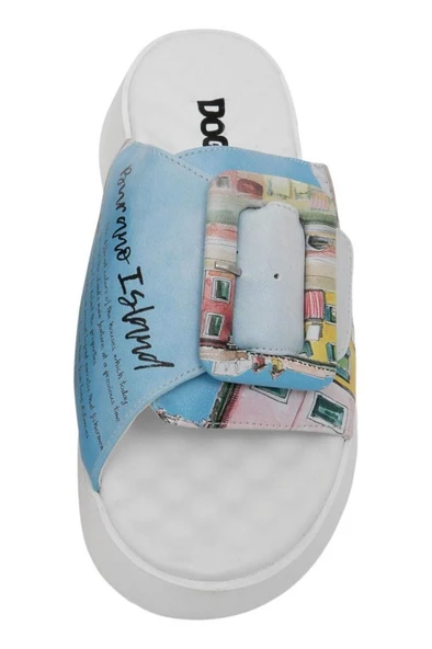 Kadın Vegan Deri Mavi Terlik - Burano Island Tasarım - 5