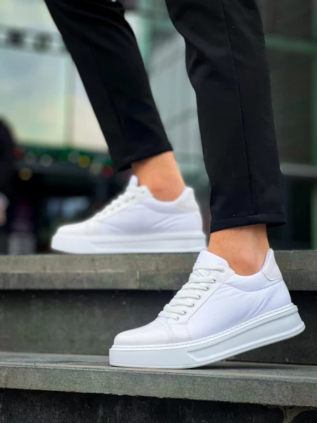 Tb-x46 Terzi Bey Beyaz Rugan Yüksek Beyaz Taban Günlük Spor Ayakkabı - Resim 2