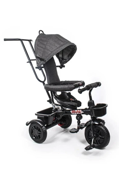 Rival 1+ Yaş Rv501 Hiper Bike Ebeveyn Kontrollü 3 Tekerli Çocuk Bisikleti Antrasit Vitessiz 2 Yıl 3 Gri H ürün görseli