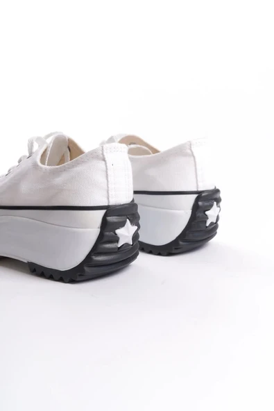 Parıs Bağcıklı Ortopedik Taban Kadın Sneaker Spor Ayakkabı  Bt - Beyaz - 5