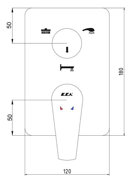 Eca Niobe Ankastre Duş Seti - 3 yollu / 7 parça set ECA.ANKSET.BD310 - 3