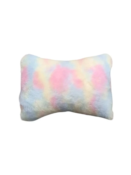 Yumuşak Peluşlu Ortopedik Araba Seyahat Boyun Yastığı Tekli Gökkuşağı - 2