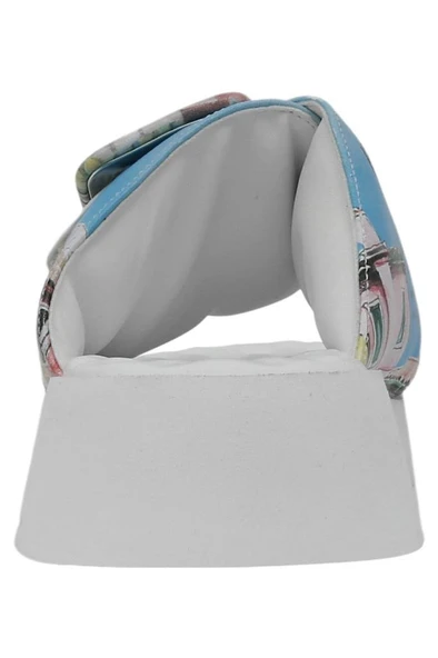 Kadın Vegan Deri Mavi Terlik - Burano Island Tasarım - 6