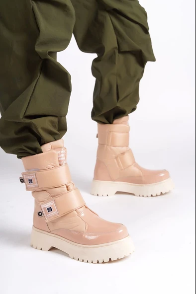 Elısa Cırt Cırtlı Paraşüt Kumaş Rugan Kadın Bot Tt - Ten