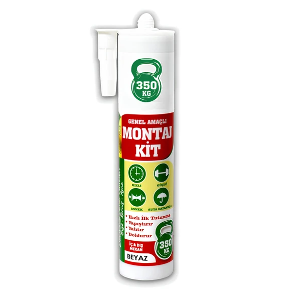 Montaj Yapıştırıcı 290 ml Beyaz Mutfak Banyo Ahşap Dolap Beton Fayans Mermer Çok Genel Amaçlı - 2