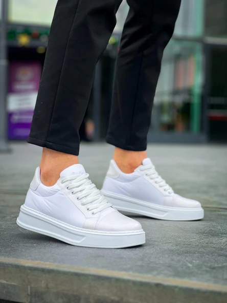 Tb-x46 Terzi Bey Beyaz Rugan Yüksek Beyaz Taban Günlük Spor Ayakkabı - Resim 3