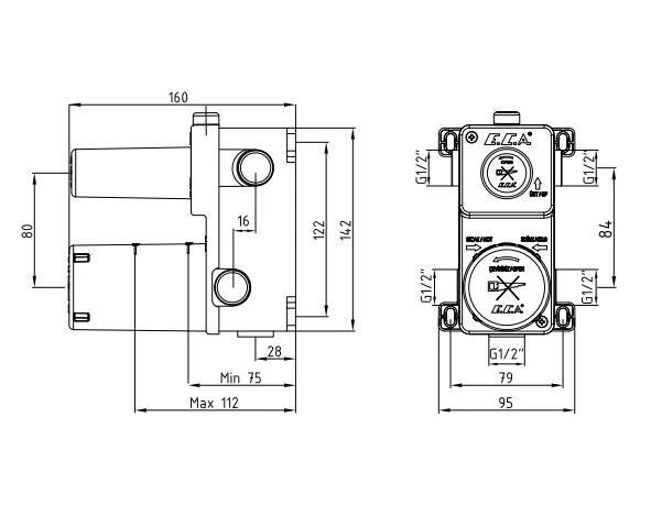 Eca Niobe Ankastre Duş Seti - 3 yollu / 7 parça set ECA.ANKSET.BD310 - 5