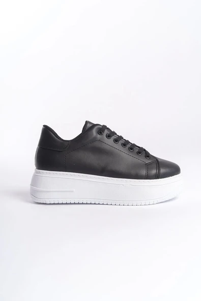 Bıana Bağcıklı Ortopedik Taban Kadın Sneaker Spor Ayakkabı Bt - Siyah - 6