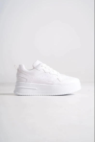 Alessı Bağcıklı Ortopedik Taban Kadın Sneaker Spor Ayakkabı Bt - Beyaz - 6