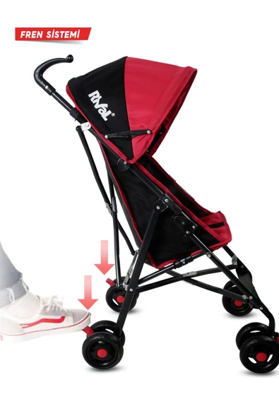 Rival  Rv108 Tokyo Hafif Baston Bebek Arabası Bordo - 6