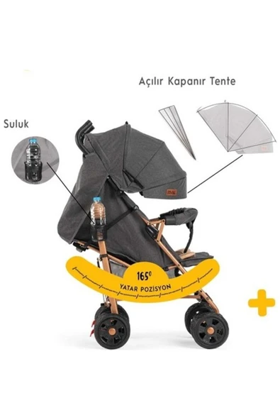 Rival  Rv111 Sweet Tam Yatar Baston Bebek Arabası - 3