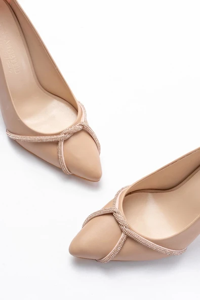 Nut Günlük Sarmal Taşlı Topuklu Kadın Ayakkabı - Resim 4