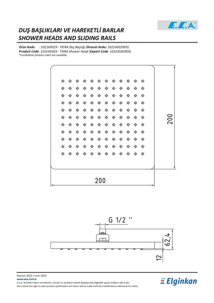 Eca Tiera Ankastre Duş Seti - 2 yollu / 6 parça set - 102199772 - 7