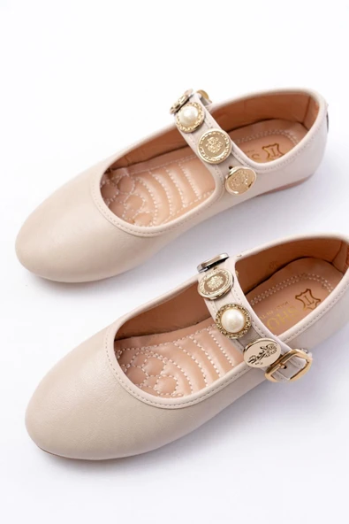 Bej Baret Tokalı Günlük Bayan Ayakkabı - 4