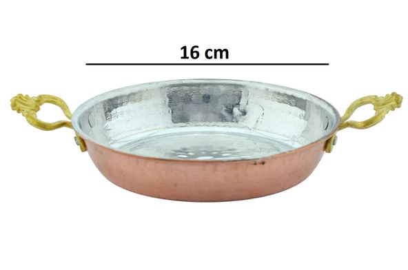 El Yapımı Bakır Omlet ve Yumurta Tavası,Bakır Sahan Tava NO2 (16 cm)